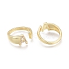 Brass Micro Pave Clear Cubic Zirconia Cuff Rings X-RJEW-F103-13A-G-2