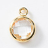 Birthstone Brass K9 Glass Charms KK-H002-28G-04-1
