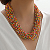 Plastic Beaded Multi-strand Necklaces ZG0249-4-1