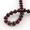 Dyed Natural Sesame Jasper Round Beads Strands G-R342-6mm-11-3
