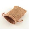 Polyester Imitation Burlap Packing Pouches Drawstring Bags ABAG-R004-14x10cm-03-6