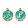 Golden Plated Alloy Enamel Charms X-ENAM-Q437-15F-1