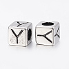 304 Stainless Steel Large Hole Letter European Beads STAS-H428-01AS-Y-2
