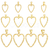 12Pcs 3 Styles Rack Plating Brass Pendants KK-BBC0025-61-7