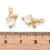 Brass Micro Pave Cubic Zirconia Pendants KK-N263-62G-3