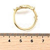 Ocean Theme Brass Micro Pave Cubic Zirconia Cuff Rings for Women RJEW-F184-17A-G-5