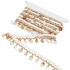 5yards Cotton Thread & Shell Beaded Trim Ribbon OCOR-CY0003-94A-1