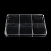 6 Grids Plastic Bead Containers with Cover CON-K002-03B-1