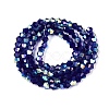 AB Color Plated Transparent Glass Beads Strands GLAA-G127-01-01Q-3