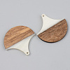 Opaque Resin & Walnut Wood Pendants RESI-S389-046A-C04-2