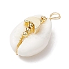 Natural Cowrie Shell Copper Wire Wrapped Pendants PALLOY-JF02932-01-3