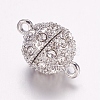 Alloy Rhinestone Magnetic Clasps with Loops X-BSAHH050-2