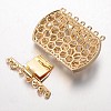 Brass Cubic Zirconia Box Clasps ZIRC-O020-08G-NR-3