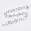 Brass Round Oval Paperclip Chain Necklace Making MAK-S072-04A-P-2
