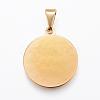 Real 18K Gold Plated 304 Stainless Steel Pendants STAS-H372-01D-2