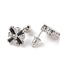 Rack Plating Brass Micro Pave Cubic Zirconia Stud Earrings EJEW-I304-05P-3