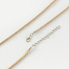 Waxed Cotton Cord Necklace Making MAK-S032-2mm-141-2
