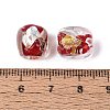 Handmade Gold & Silver Foil Glass Beads FOIL-Q003-01G-4