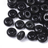 Natural Black Gemstone European Beads G-Q503-01-1