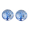 Half Round/Dome Tree Pattern Glass Flatback Cabochons for DIY Projects GGLA-Q037-25mm-M28-11-3
