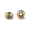 Rack Plating Brass Crystal Rhinestone Rondelle Space Beads RB-D303-G-3