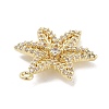 Brass Pave Clear Cubic Zirconia Pendants KK-Z061-09G-02-2