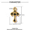 304 Stainless Steel with Black Enamel Charms SA-OY002-21G-2
