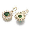 Brass Micro Cubic Zirconia Charms X-KK-N235-032D-2
