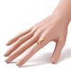 Round Natural Gemstone Braided Open Cuff Ring RJEW-JR00503-3