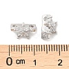 Brass Micro Pave Clear Cubic Zirconia Slide Charms KK-P239-15P-3