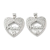 Mother's Day Theme Rack Plating Brass Micro Pave Cubic Zirconia Pendants KK-F869-20P-02-1
