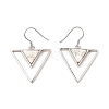 Natural Howlite Triangle Dangle Earrings EJEW-Z024-10A-P-1