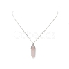 Natural Rose Quartz Geometric Pendant Necklace NJEW-JN04239-03-3