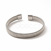 Non-Tarnish 304 Stainless Steel Flat Snake Chains Shape Open Cuff Bangle for Women BJEW-C0033-05P-2