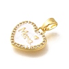 Brass Micro Pave Clear Cubic Zirconia Pendents KK-R212-12G-01-2