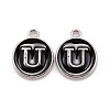 Platinum Plated Alloy Charms LS-ENAM-S118-02U-P-1