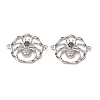 Halloween Brass Pave Clear & Black Cubic Zirconia Connector Charms KK-E068-VB060-2