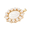 Natural White Shell Oval Pendants KK-F919-48G-3