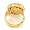 Brass Micro Pave Clear Cubic Zirconia Letter Open Cuff Ring for Women RJEW-M173-01G-Q-2