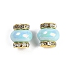 Resin Beads with Brass Rhinestone Rondelle KK-H490-05G-05-1