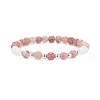 4Pcs 4 Style Natural & Synthetic Mixed Gemstone Round Beaded Stretch Bracelets Set for Women BJEW-JB09113-2