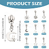 18Pcs 9 Styles Alloy Replacement Zipper Sliders with Sun Moon Star Charms HJEW-TAC0088-3