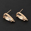 K9 Glass Stud Earring Teardrop Findings KK-E071-25KCG-05-2