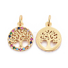 Brass Micro Pave Cubic Zirconia Charms X-ZIRC-L070-45G-2