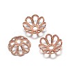 Multi-Petal Brass Fancy Bead Caps KK-E711-045RG-NR-1