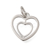 Heart Rack Plating Brass Charms KK-I716-21A-P-1