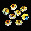 Electroplated Glass Charms EGLA-N006-015D-1
