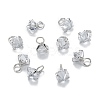 Brass Clear Cubic Zirconia Charms ZIRC-G170-12P-1