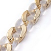 Handmade Golden Plated CCB Plastic & Transparent Acrylic Cuban Link Chains AJEW-JB00681-05-1