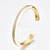 Brass Micro Pave Clear Cubic Zirconia Cuff Bangles BJEW-N302-004F-NF-3